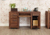 Front angle of the Baumhaus Mayan Walnut Twin Pedestal Home Office Desk (CWC06B)