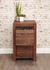 Front angle of the Baumhaus Mayan Walnut Desk Height Filing Cabinet (CWC07A) with drawers open