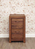 Front angle of the Baumhaus Mayan Walnut Desk Height Filing Cabinet (CWC07A)