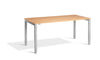 Lavoro Apex Height Adjustable Office Desk with Silver Frame-Beech