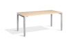 Lavoro Apex Height Adjustable Office Desk with Silver Frame-Maple