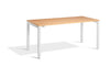 Lavoro Apex Height Adjustable Office Desk with White Frame-Beech