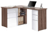 Maja Oxford Corner Office Desk in Truffle Oak and High Gloss White (9543 8056)