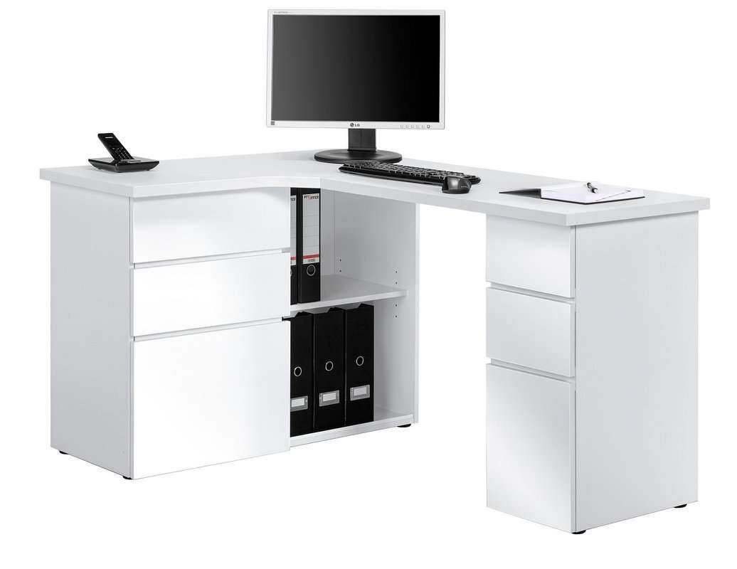 Black gloss shop corner desk