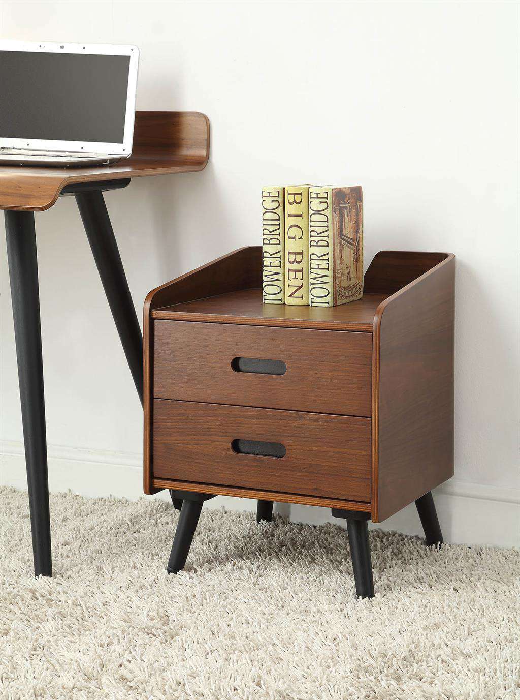 Jual Vienna PC610 Walnut Desk Pedestal With 2 Drawers by Jual Furnishings in use.