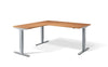Lavoro Corner Left Return Advantage Premium Height Adjustable Office Desk with Silver Frame-Beech