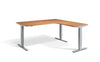 Lavoro Corner Right Return Advantage Premium Height Adjustable Office Desk with Silver Frame-Beech