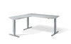 Lavoro Corner Left Return Advantage Premium Height Adjustable Office Desk with Silver Frame-Grey