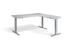 Lavoro Corner Right Return Advantage Premium Height Adjustable Office Desk with Silver Frame-Grey