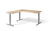 Lavoro Corner Left Return Advantage Premium Height Adjustable Office Desk with Silver Frame-Maple