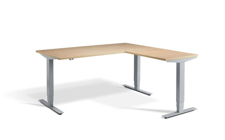 Silver l top shaped desk