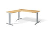 Lavoro Corner Left Return Advantage Premium Height Adjustable Office Desk with Silver Frame-Oak