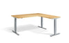 Lavoro Corner Right Return Advantage Premium Height Adjustable Office Desk with Silver Frame-Oak
