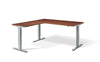 Lavoro Corner Left Return Advantage Premium Height Adjustable Office Desk with Silver Frame-Walnut