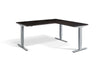 Lavoro Corner Right Return Advantage Premium Height Adjustable Office Desk with Silver Frame-Wenge