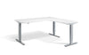 Lavoro Corner Right Return Advantage Premium Height Adjustable Office Desk with Silver Frame-White