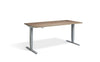 Lavoro Advantage Premium Height Adjustable Office Desk with Silver Frame-Grey Nebraska Oak
