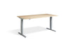 Lavoro Advantage Premium Height Adjustable Office Desk with Silver Frame-Oak