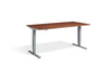 Lavoro Advantage Premium Height Adjustable Office Desk with Silver Frame-Walnut