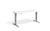 Lavoro Advantage Premium Height Adjustable Office Desk with Silver Frame-White