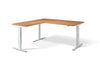 Lavoro Corner Left Return Advantage Premium Height Adjustable Office Desk with White Frame-Beech