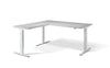 Lavoro Corner Left Return Advantage Premium Height Adjustable Office Desk with White Frame-Grey