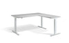 Lavoro Corner Right Return Advantage Premium Height Adjustable Office Desk with White Frame-Grey