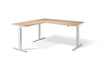Lavoro Corner Left Return Advantage Premium Height Adjustable Office Desk with White Frame-Maple