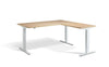 Lavoro Corner Right Return Advantage Premium Height Adjustable Office Desk with White Frame-Maple