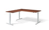Lavoro Corner Left Return Advantage Premium Height Adjustable Office Desk with White Frame-Walnut