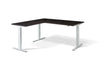 Lavoro Corner Left Return Advantage Premium Height Adjustable Office Desk with White Frame-Wenge