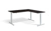 Lavoro Corner Right Return Advantage Premium Height Adjustable Office Desk with White Frame-Wenge