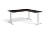 Lavoro Corner Right Return Advantage Premium Height Adjustable Office Desk with White Frame-Wenge