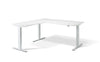 Lavoro Corner Left Return Advantage Premium Height Adjustable Office Desk with White Frame-White