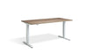 Lavoro Advantage Premium Height Adjustable Office Desk with White Frame-Grey Nebraska Oak