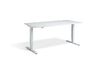 Lavoro Advantage Premium Height Adjustable Office Desk with White Frame-Grey