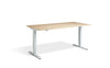 Lavoro Advantage Premium Height Adjustable Office Desk with White Frame-Oak