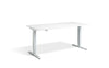 Lavoro Advantage Premium Height Adjustable Office Desk with White Frame-White