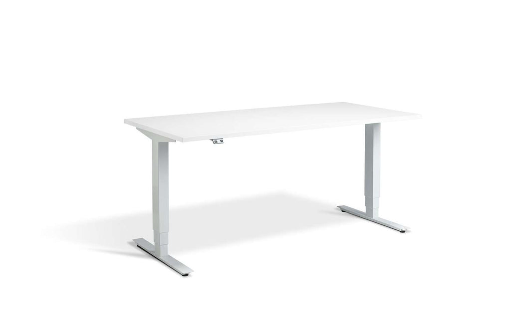 Lavoro Advantage Premium Height Adjustable Office Desk with White Frame-White