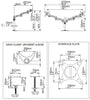 Dimensions of the B-Tech BT7374  Dual Arm Twin Flat Screen Desk Mount in Black