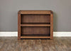 Front angle of the Baumhaus Shiro Walnut Low Bookcase (CDR01B) shown empty