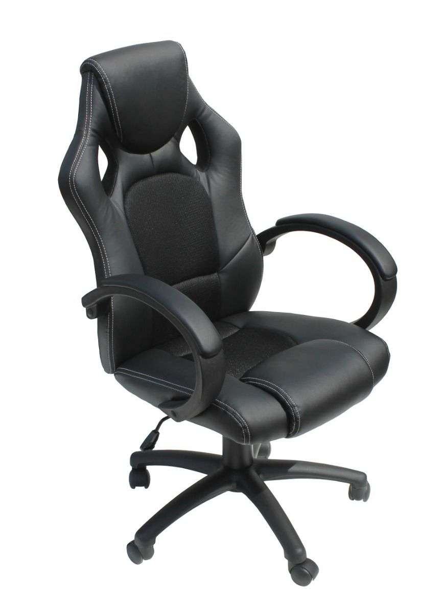 Alphason Daytona Black Racing Style Leather Chair (AOC5006BLK)