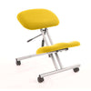 Dynamic Kneeling Stool in Silver Frame with Senna Yellow Fabric