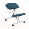 Dynamic Kneeling Stool in Silver Frame with Maringa Teal Fabric