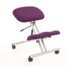 Dynamic Kneeling Stool in Silver Frame with Tansy Purple Fabric