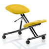 Dynamic Kneeling Stool in Black Frame with Senna Yellow Fabric