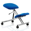 Dynamic Kneeling Stool in Silver Frame with Standard Blue Fabric