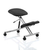 Dynamic Kneeling Stool in Silver Frame with Black Fabric