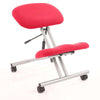 Dynamic Kneeling Stool in Silver Frame with Bergamot Cherry Fabric