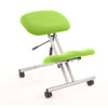 Dynamic Kneeling Stool in Silver Frame with Myyrh Green Fabric